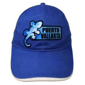 Puerto Vallarta Slideback Baseball Cap Blue One Size Embroidered Dkps Gorras